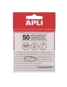 NOTAS ADHESIVAS APLI TRASLUCIDAS 50h 75x75 TRANSPARENTE