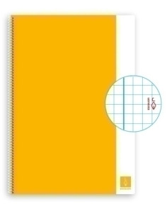 BLOC ESCOLOFI BASIC tapa DURA A4 80h CUADRIC4x4 80g CON MARGEN AMARILLO