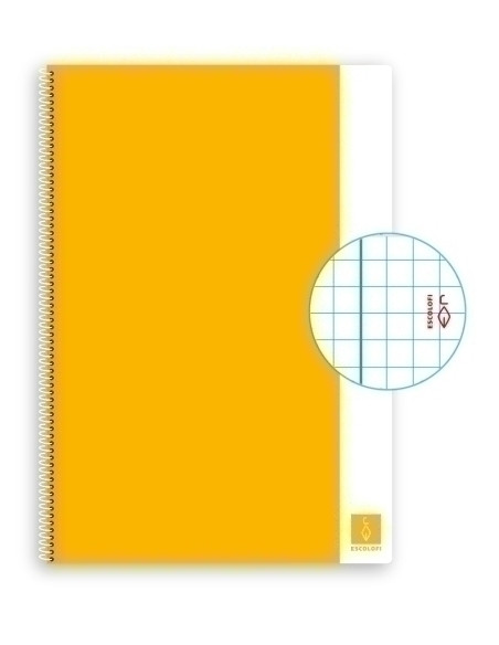 BLOC ESCOLOFI BASIC tapa DURA A4 80h CUADRIC4x4 80g CON MARGEN AMARILLO