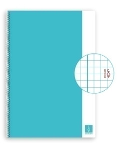 BLOC ESCOLOFI BASIC tapa DURA A4 80h CUADRIC4x4 80g CON MARGEN CELESTE