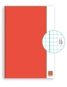 BLOC ESCOLOFI BASIC tapa DURA A4 80h CUADRIC4x4 80g CON MARGEN CORAL