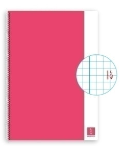 BLOC ESCOLOFI BASIC tapa DURA A4 80h CUADRIC4x4 80g CON MARGEN ROSA