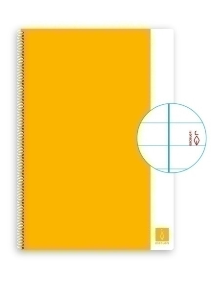 BLOC ESCOLOFI BASIC tapa DURA A4 80h HORIZONTAL 80g CON MARGEN AMARILLO