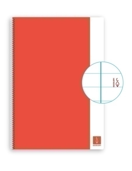 BLOC ESCOLOFI BASIC tapa DURA A4 80h HORIZONTAL 80g CON MARGEN CORAL