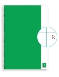 BLOC ESCOLOFI BASIC tapa DURA A4 80h HORIZONTAL 80g CON MARGEN VERDE