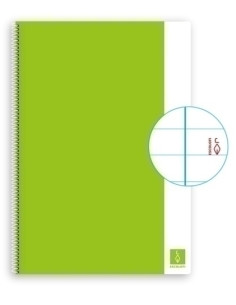 BLOC ESCOLOFI BASIC tapa DURA A4 80h HORIZONTAL 80g CON MARGEN VERDE CLARO
