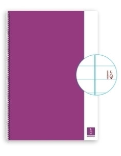 BLOC ESCOLOFI BASIC tapa DURA A4 80h HORIZONTAL 80g CON MARGEN VIOLETA