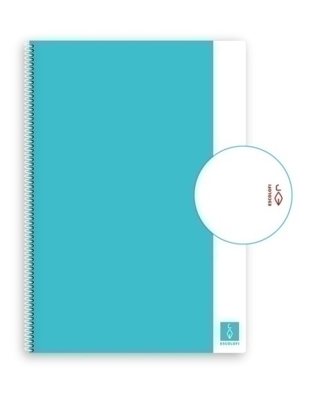 BLOC ESCOLOFI BASIC tapa DURA A4 80h LISO 80g CELESTE