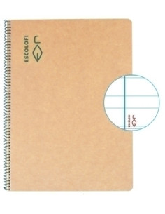 BLOC ESCOLOFI GREEN tapa DURA A4 50h MONTESSORI 35 80g RECICLADO CON MARGEN VERDE