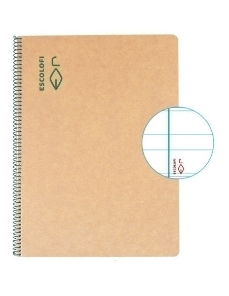 BLOC ESCOLOFI GREEN tapa DURA A4 50h MONTESSORI 35 80g RECICLADO CON MARGEN VERDE