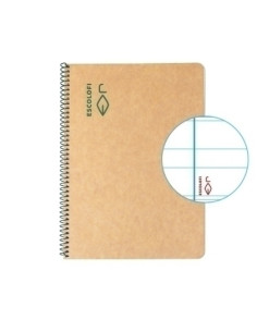 BLOC ESCOLOFI GREEN tapa DURA A5 50h MONTESSORI 35 80g RECICLADO CON MARGEN VERDE