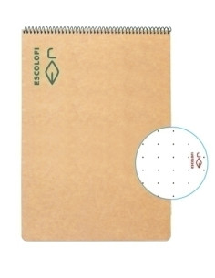 BLOC ESCOLOFI tapa DURA A4 100h APAISADO DOTS 80g ECOLOGICO