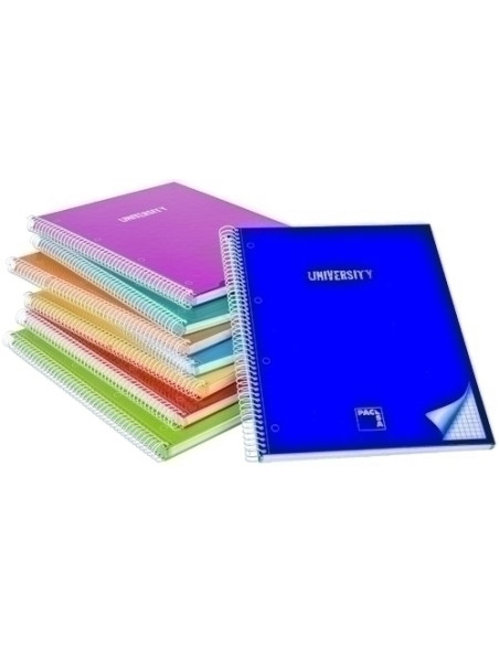 BLOC PACSA UNIVERSITY microtapa EXTRA A4 80h CUADRIC5x5 90g SURTIDO 8 col