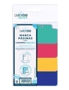 MARCAPAGINAS CARCHIVO INGENIOX OPACO PP EXTRA FUERTE 4 ud