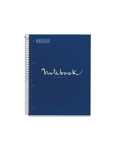 BLOC MIQUELRIUS EMOTIONS NOTEBOOK 5 microtapa EXTRA A5 120h 90g CUADRIC5x5 MARINO