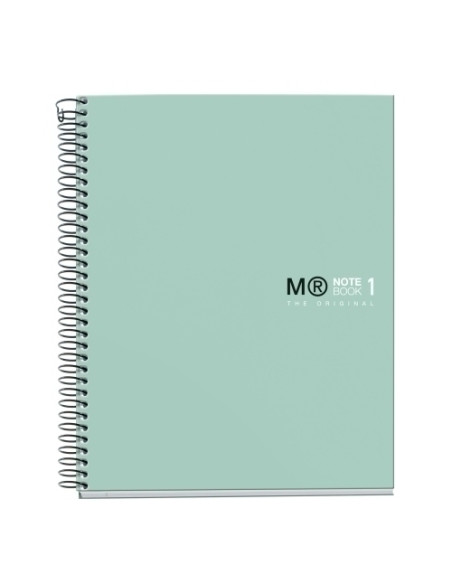 BLOC MIQUELRIUS THE ORIGINAL NOTEBOOK 1 microtapa EXTRA A5 80h 90g  CUADRIC5x5 VERDE AQUA
