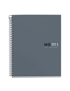 BLOC MIQUELRIUS THE ORIGINAL NOTEBOOK 1 microtapa EXTRA A5 80h 90g CUADRIC5x5 GRIS GRAFITO