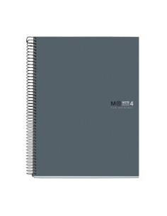 BLOC MIQUELRIUS THE ORIGINAL NOTEBOOK 4 microtapa EXTRA A4 120h 90g CUADRIC5x5 GRIS GRAFITO
