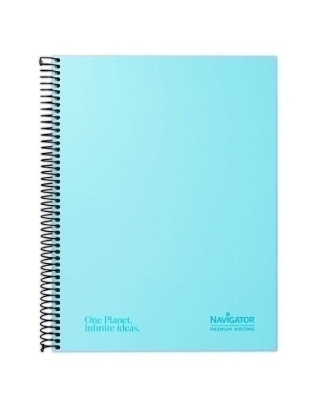 BLOC NAVIGATOR microtapa EXTRA A4 120h HORIZONTAL 80g 5 COL BANDA PASTEL AZUL