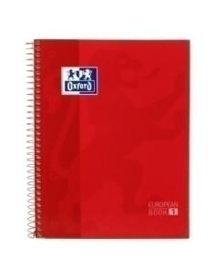 BLOC OXFORD SCHOOL EUBOOK 1 microtapa EXTRA A5  80h CUADRIC5x5 90g ROJO