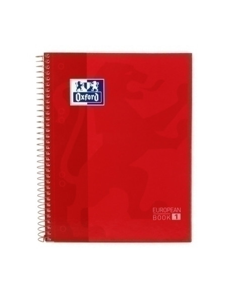 BLOC OXFORD SCHOOL EUBOOK 1 microtapa EXTRA A5  80h CUADRIC5x5 90g ROJO