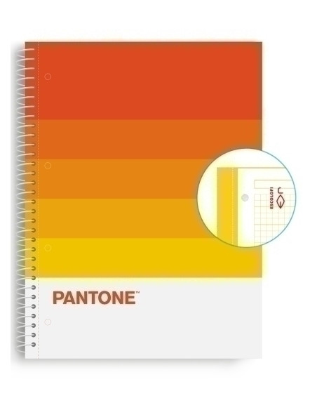 BLOC ESCOLOFI NOTEBOOK PANTONE SPEAKS A4 80h  CUADRIC5x5 90g WARMTH