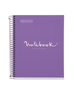 BLOC MIQUELRIUS EMOTIONS NOTEBOOK 5 microtapa EXTRA A4 120h 90g CUADRIC5x5 PURPURA