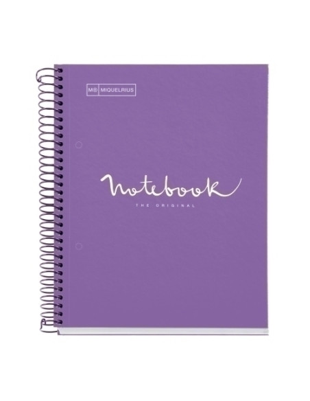 BLOC MIQUELRIUS EMOTIONS NOTEBOOK 5 microtapa EXTRA A4 120h 90g CUADRIC5x5 PURPURA
