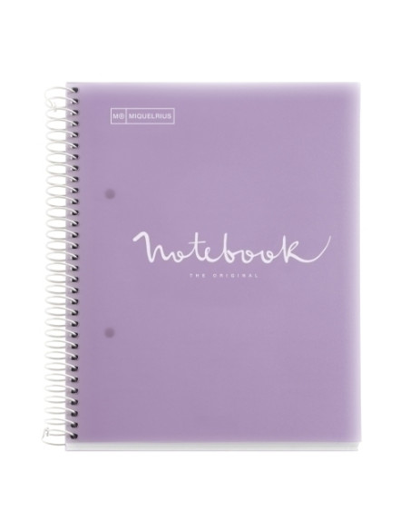 BLOC MIQUELRIUS EMOTIONS NOTEBOOK 5 microtapa PP A5 120h 90g CUADRIC5x5 LAVANDA