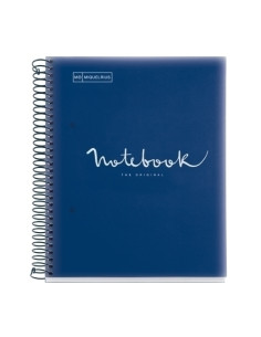 BLOC MIQUELRIUS EMOTIONS NOTEBOOK 5 microtapa PP A5 120h 90g CUADRIC5x5 MARINO