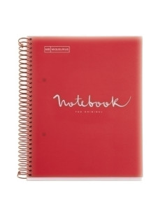BLOC MIQUELRIUS EMOTIONS NOTEBOOK 5 microtapa PP A5 120h 90g CUADRIC5x5 ROJO