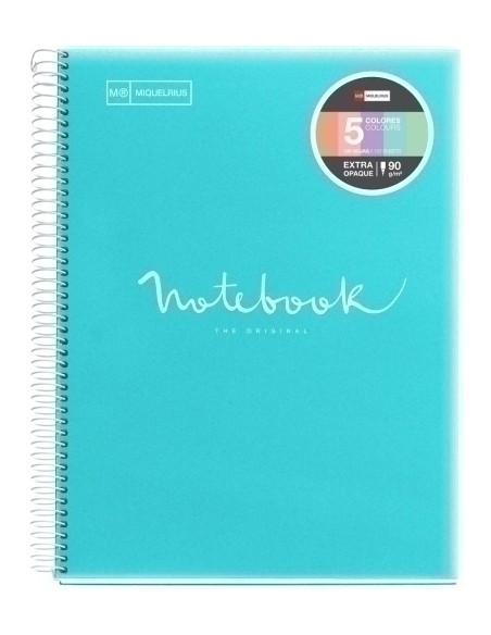 BLOC MIQUELRIUS EMOTIONS NOTEBOOK 5 microtapa PP A5 120h 90g HORIZONTAL AZUL CIELO