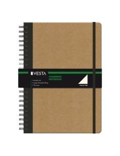 BLOC VESTA NATURE WIRE-O A4 96h 80gr LISO con GOMA