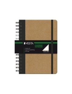 BLOC VESTA NATURE WIRE-O A5 96h 80gr LISO con GOMA