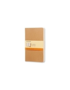 CUADERNO MOLESKINE CAHIER 13x21 80h HORIZONTAL MARRON KRAFT SET DE 3