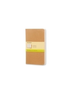 CUADERNO MOLESKINE CAHIER 13x21 80h LISA MARRON KRAFT SET DE 3