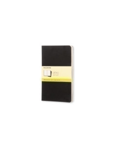 CUADERNO MOLESKINE CAHIER 13x21 80h LISA NEGRA SET DE 3