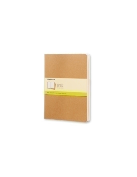 CUADERNO MOLESKINE CAHIER 19x25 120h LISA MARRON KRAFT SET DE 3