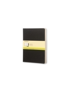 CUADERNO MOLESKINE CAHIER 19x25 120h LISA NEGRA SET DE 3