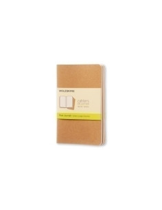 CUADERNO MOLESKINE CAHIER 9x14 64h LISA MARRON KRAFT SET DE 3