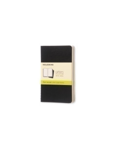 CUADERNO MOLESKINE CAHIER 9x14 64h LISA NEGRA SET DE 3