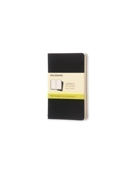 CUADERNO MOLESKINE CAHIER 9x14 64h LISA NEGRA SET DE 3