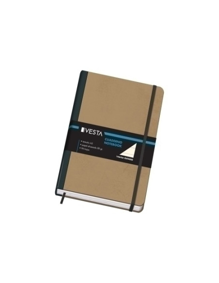 CUADERNO VESTA NATURE A5 96h 80gr HORIZONTAL con GOMA