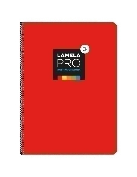 LAMELA BLOC tapa EXTRA DURA F 100h CUADROVIA 3 mm ROJO 5 colores en banda
