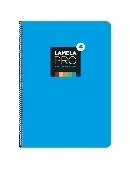 LAMELA BLOC tapa EXTRA DURA F 100h CUADROVIA 4 mm AZUL 5 colores en banda