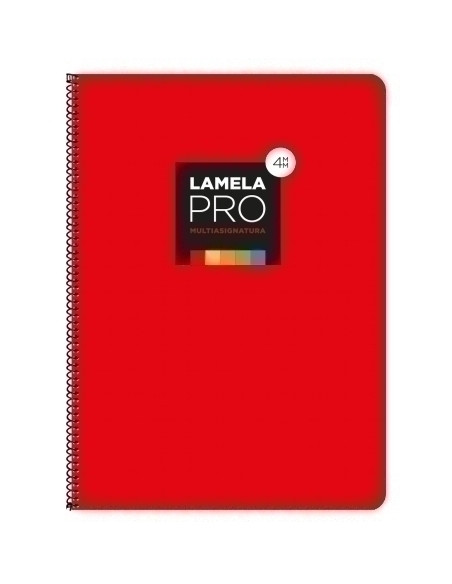 LAMELA BLOC tapa EXTRA DURA F 100h CUADROVIA 4 mm ROJO 5 colores en banda