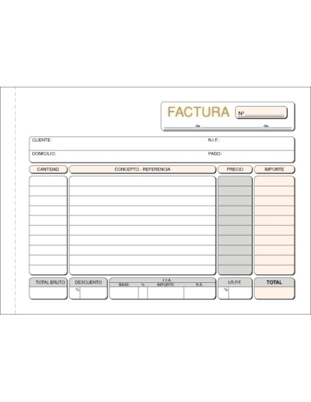 TALONARIO FACTURAS 4 APDO DUPLI LOAN 72D