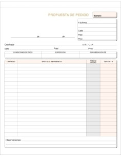 TALONARIO PEDIDOS HOLANDESA TRIPL LOAN