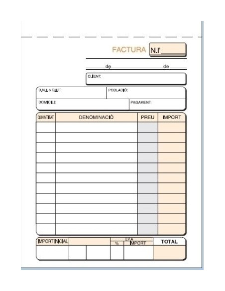 TALONARIO CATALAN FACTURAS 8 NATU DUPLI LOAN