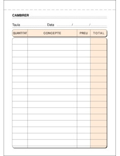 TALONARIO CATALAN CAMAREROS 8 NATURAL LOAN